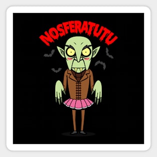 Funny Cute Retro Vintage Nosferatu Dracula Vampire In Tutu Cartoon Magnet